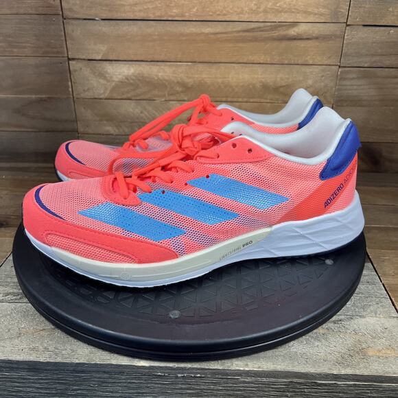 Adidas Adizero Adios 6 'Turbo Sky Rush' Women's Size US 7 Mesh Running Shoes - Picture 3 of 10